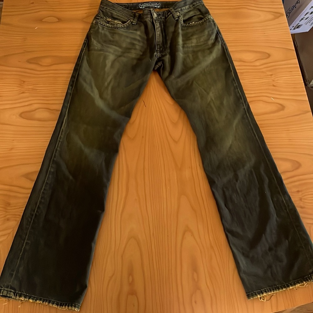 Robin’s Jean Black Bleached Straight Jeans Size 34